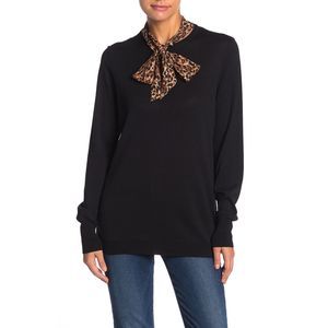 NWT 14th & Union Tie Scarf Knit Pullover Blouse LG